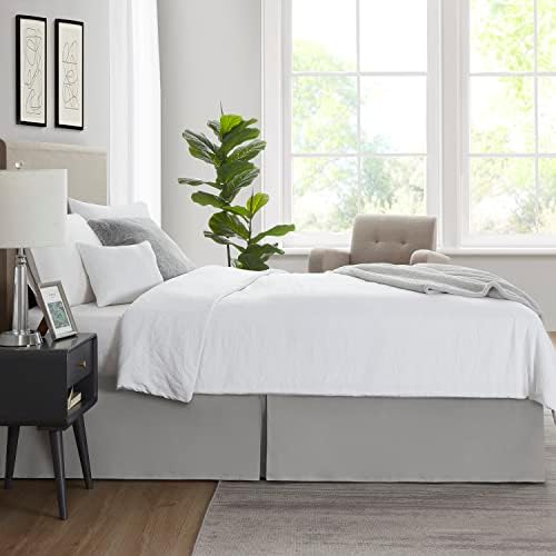 Nestl Silver Twin XL Bed Skirt 14 Inch Drop