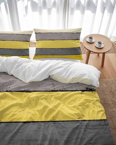 ZOE GARDEN Yellow Queen Duvet Cover Set 3 Pc