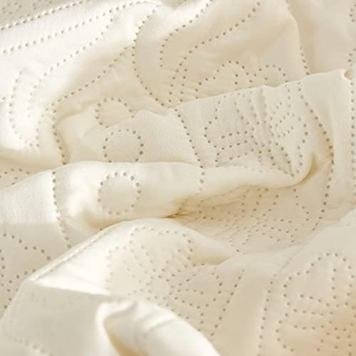 CHIXIN Ruffle Skirt Bedspread King Size - Ivory 3 Piece Set