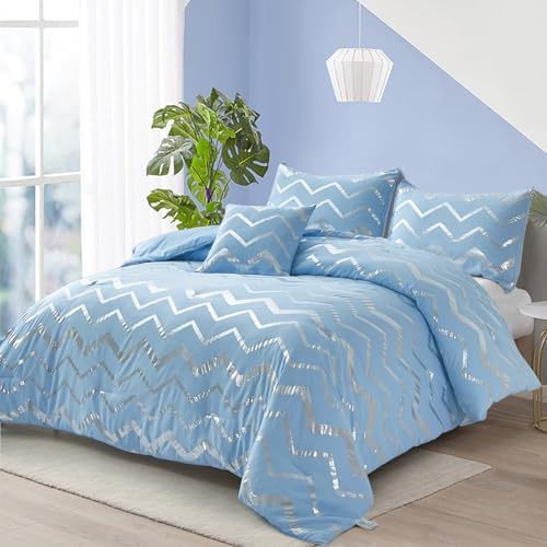Menghomeus Glitter Metallic Comforter Set Twin XL 1