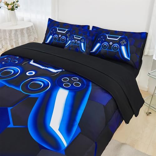 RYNGHIPY Blue Gaming Comforter Set for Kids Boys 1