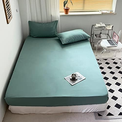 FCLDESHOP Queen Fitted Sheet 150x200cm Cotton Non-Slip Mattress Topper