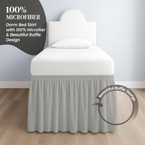 Cottingon Dorm Bed Skirt Twin XL 36 Light Grey