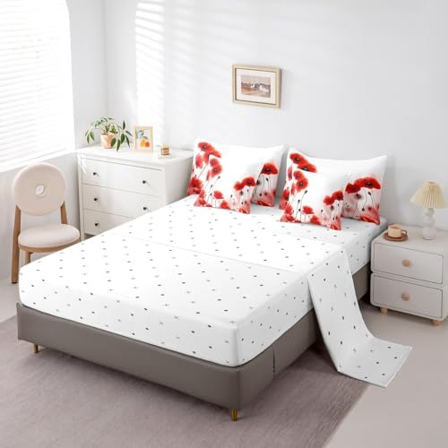 Erosebridal Poppy Comforter Set 7 Piece King Size