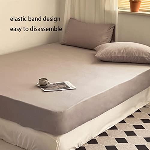 FCLDESHOP Queen Fitted Sheet 150x200cm Cotton Non-Slip Mattress Topper