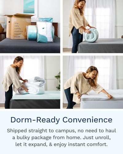 ViscoSoft 4 Inch Twin XL Memory Foam Mattress Topper - Cooling Dual Layer