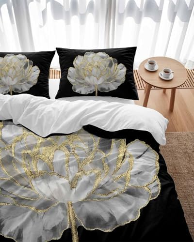 ZOE GARDEN Black Bed Duvet Cover Set 3 Piece