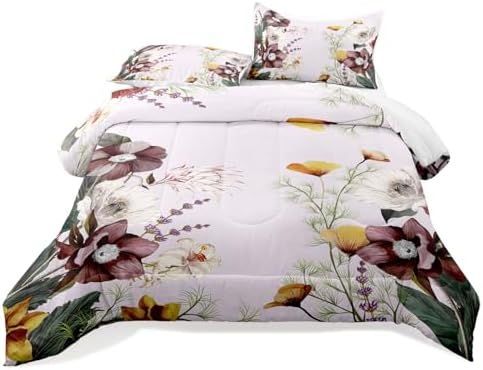 Pink Flower Comforter Set Queen Size