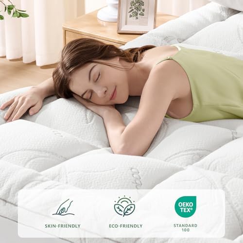 Homemate Twin XL Mattress Topper - Cool Viscose Plush Down Alternative Pillow Top