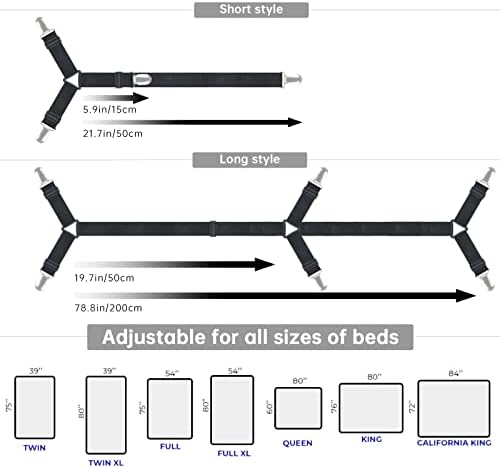 SCYROX Bed Sheet Clips 6pcs Adjustable Fitted Sheet Straps
