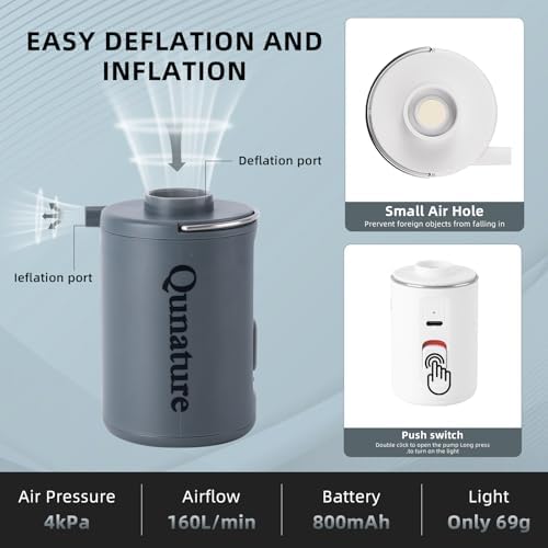 Qunature Portable Air Pump 4KPa for Inflatables