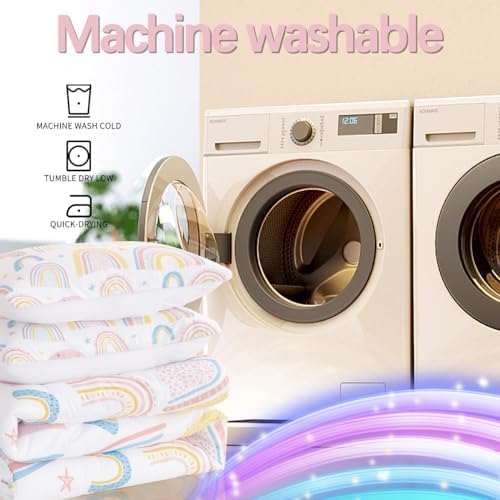 BEDMUST Girls Rainbow Comforter Set 3PCS 1