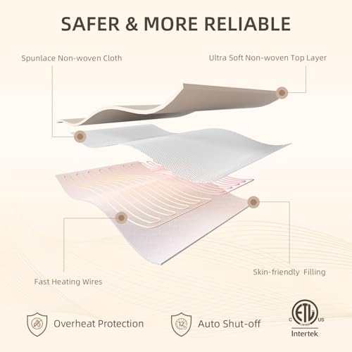 Bwarm Electric Heated Mattress Pad Full Size 54 x 75