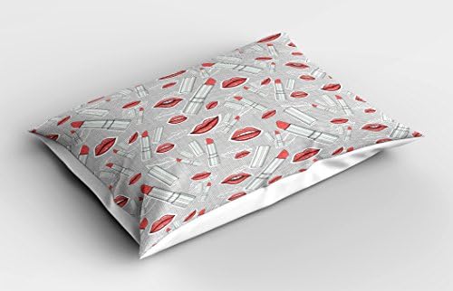 Ambesonne Hipster Pillow Sham - Red Grey 30 x 20