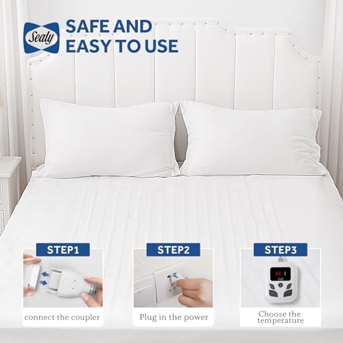 Sealy Heated Mattress Pad Full Size 54x75 Electric Bed Warmer