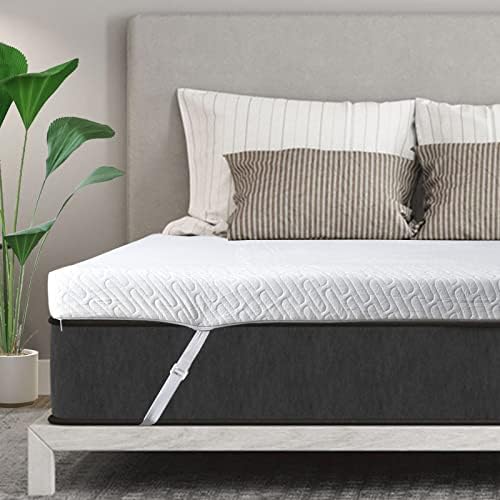 VALUXE 3 Inch Queen Mattress Topper with Cooling Gel Foam and Bamboo Cover