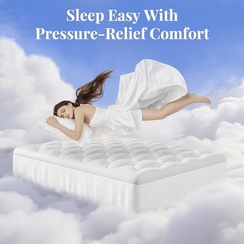 OhGeni 4 Inch Cooling Mattress Topper Dual Layer Queen