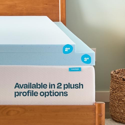 Linenspa Memory Foam Mattress Topper 2 Inch Gel Infused Cooling Pressure Relieving