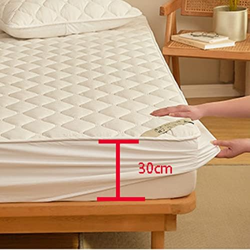 FCLDESHOP 200x200cm Thick Quilted Fitted Sheet Grey