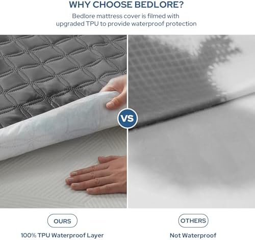 BEDLORE Waterproof Mattress Protector with Classic Coin Quilt Pattern