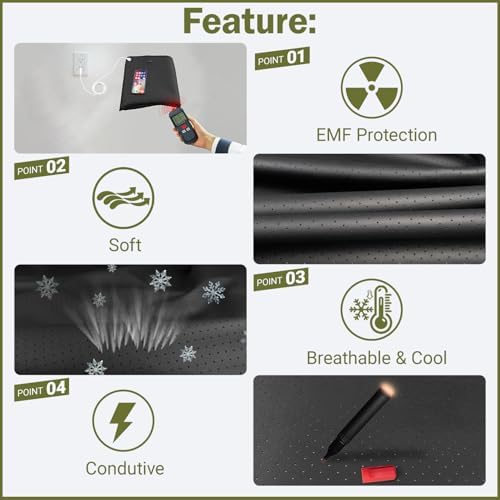 VAJOOCLL Grounding Mat for Bed - Black 1