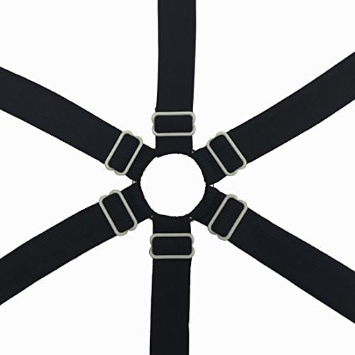 Adjustable Elastic Fitted Sheet Straps for Round and Square Mattresses Black