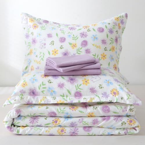 Wajade Floral Comforter Set Bed in a Bag for Girls