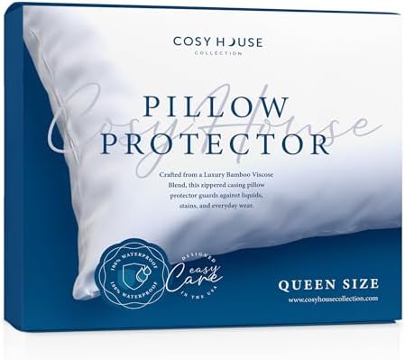 Cosy House Luxury Zippered Pillow Protector Set of 2 Queen