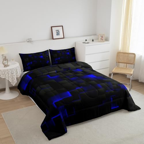 Erosebridal Comforter Set Neon Geometric Checkered
