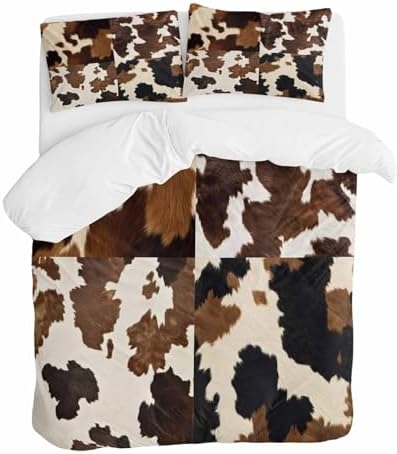 Cow Patterned Duvet Cover Queen Size Set