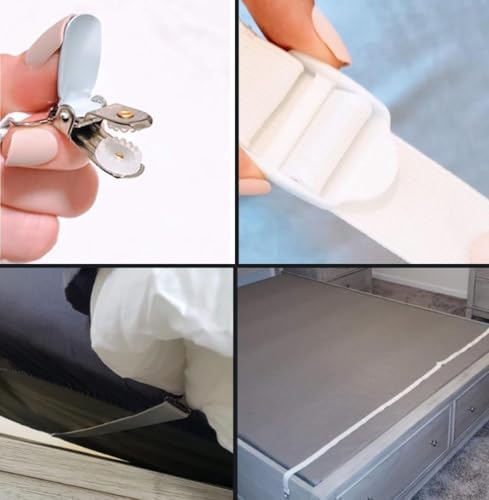 Blanket Buddy Elastic Sheet Straps - Adjustable Bed Sheet Clips for Secure Warmth