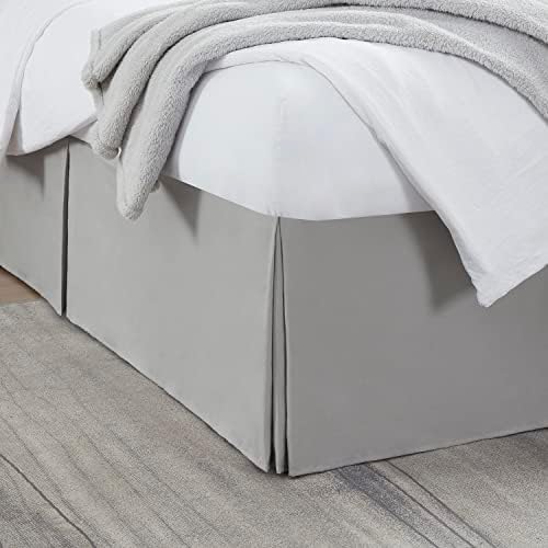 Nestl Silver Twin XL Bed Skirt 14 Inch Drop