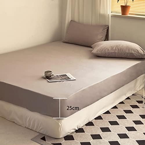 FCLDESHOP Queen Fitted Sheet 150x200cm Cotton Non-Slip Mattress Topper