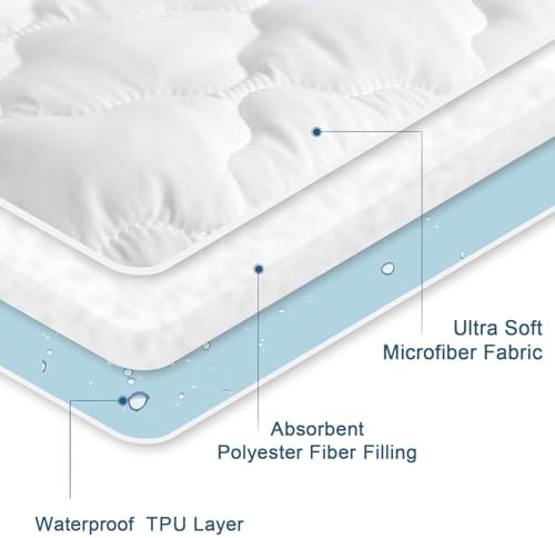 SPRINGSPIRIT Full Size Waterproof Mattress Protector with Quilted Design