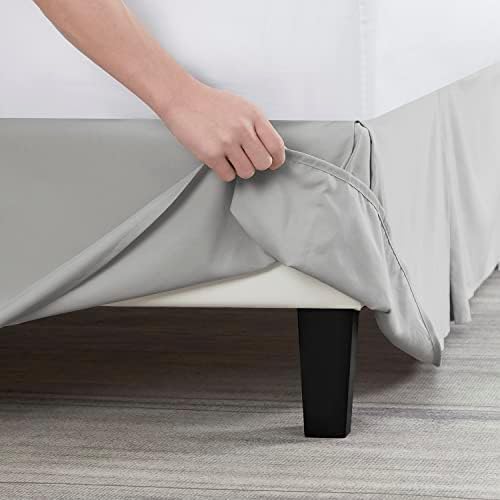 Nestl Silver Twin XL Bed Skirt 14 Inch Drop