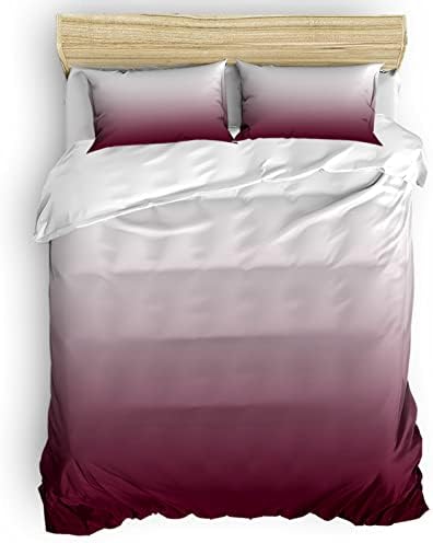 LooPoP 4PCS California King Ombre Red Bedding Set