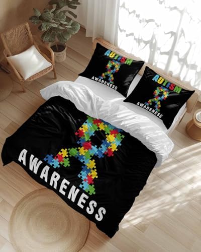 ZOE GARDEN Cartoon Autism Duvet Cover Set Queen Size