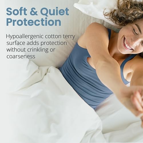 SafeRest Waterproof Twin Mattress Protector - Fitted with Stretchable Pockets