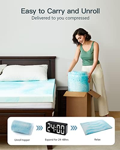 PERLECARE 3 Inch Queen Memory Foam Mattress Topper with Cooling Gel 1