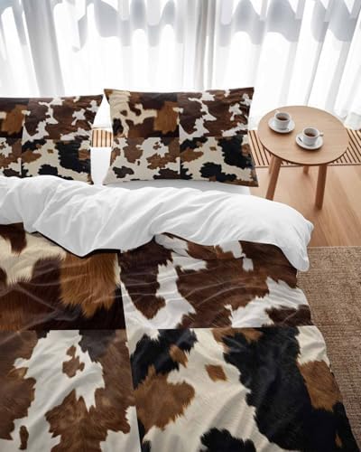 Cow Patterned Duvet Cover Queen Size Set
