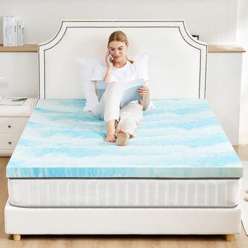Sweetcrispy King Mattress Topper 3 Inch Cooling Gel Foam