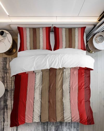 ZOE GARDEN Red Pink Duvet Cover Set 3 Pieces 1