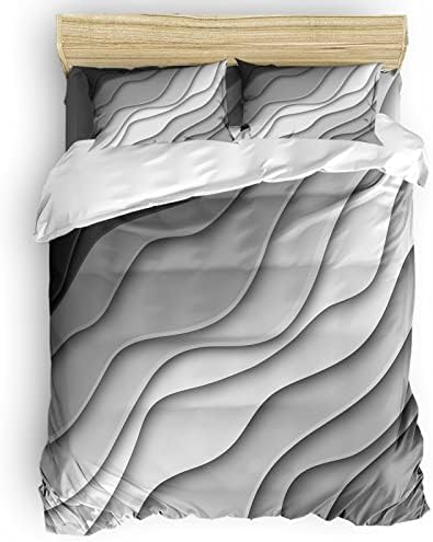 LooPoP 4PCS California King Bedding Set Grey