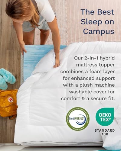 ViscoSoft 4 Inch Twin XL Memory Foam Mattress Topper - Cooling Dual Layer