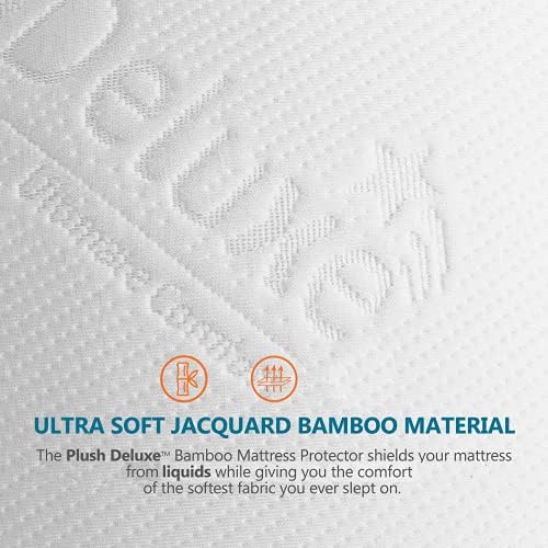 PlushDeluxe Premium Bamboo Mattress Protector King Size