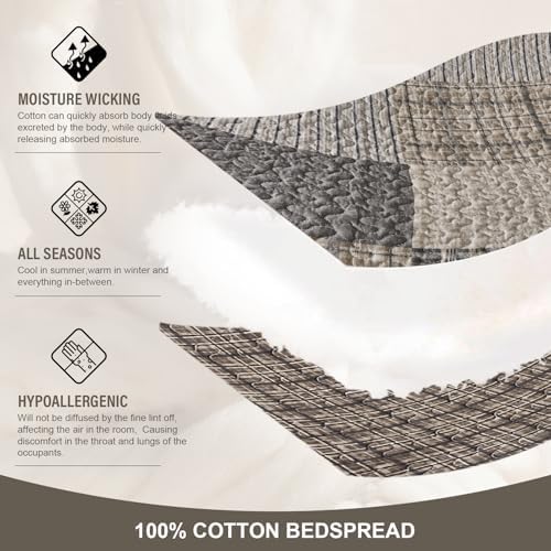 Oversized King Bedspread 120x120 Plaid Quilt Set