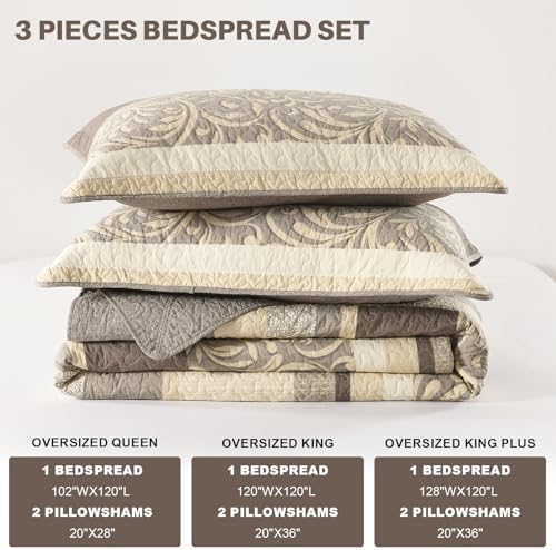 FineStichery Lightweight King Bedspread Set 3 Piece