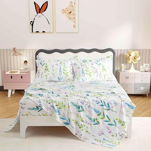 SDY 7PCS Floral Comforter Set for Kids