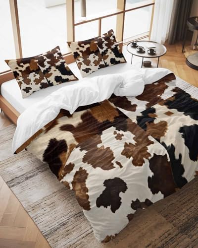 Cow Patterned Duvet Cover Queen Size Set