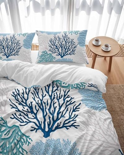ZOE GARDEN Navy Blue Queen Duvet Cover Set 3 Pc
